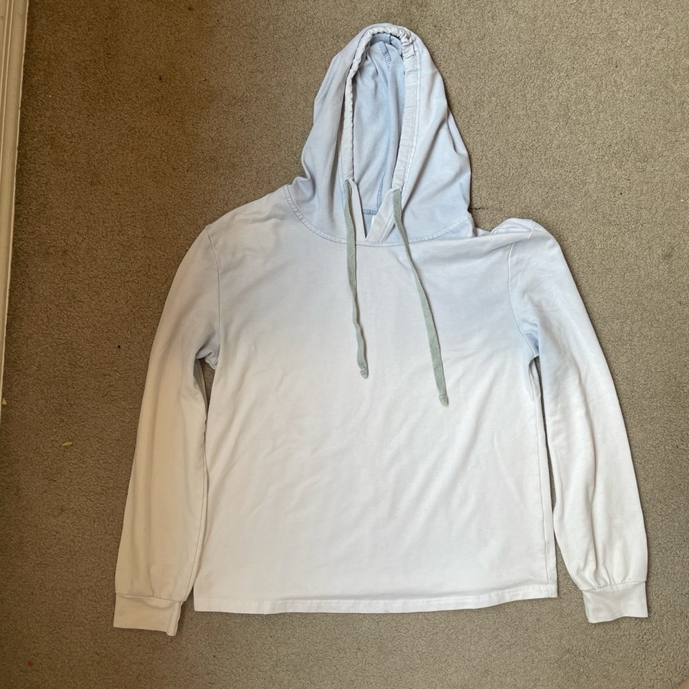 Light blue to white ombré hoodie